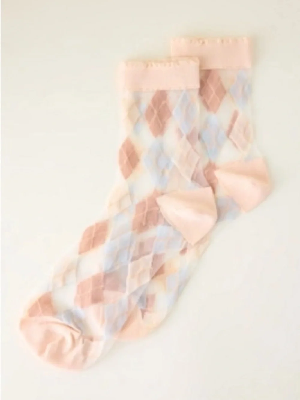 Anthropologie set of 2 Argyle Socks Sheer New with tags